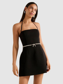 Forever New - Mattie Halter Diamante Bow Mini Dress