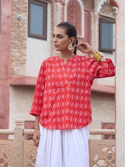 House of Chikankari - Handblock Printed Short Kurta
