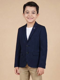 Allen Solly Junior - Boys Navy Solid Regular Fit Blazer