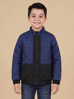 Allen Solly Junior - Boys Blue Print Regular Fit Jacket