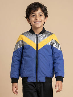 Allen Solly Junior - Boys Blue Colorblock Regular Fit Jacket