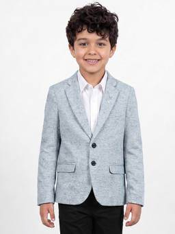 Allen Solly - Boys Grey Textured Regular Fit Blazer