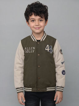 Allen Solly - Boys Olive Colorblock Regular Jacket