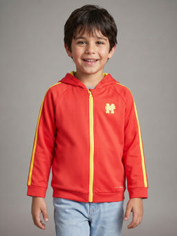 Allen Solly - Boys Red Grpahic Regular Fit Jacket