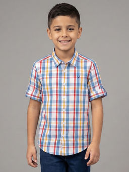 Allen Solly - Boys Multi-Color Slim Fit Check Casual Shirt