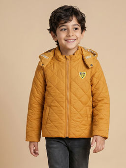 Allen Solly - Boys Mustard Solid Regular Fit Jacket