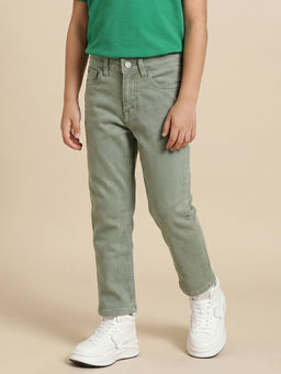 Allen Solly - Boys Green Regular Fit Jeans