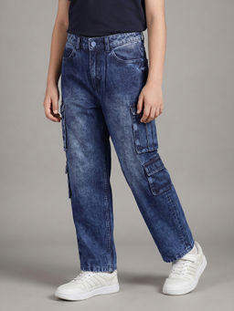 Allen Solly - Boys Navy Blue Relaxed Fit Jeans