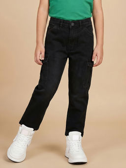 Allen Solly - Boys Black Regular Fit Jeans