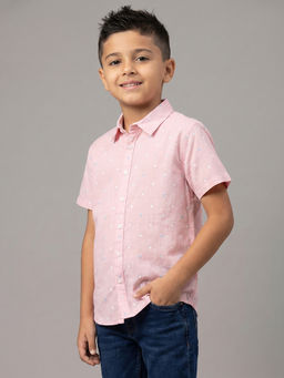 Allen Solly - Boys Pink Print Casual Shirt