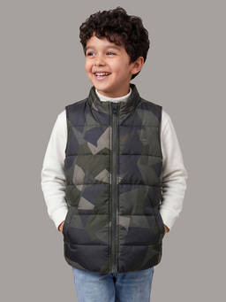 Allen Solly - Boys Olive Print Reversable Jacket