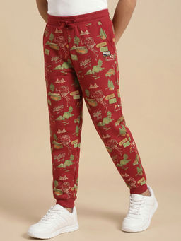 Allen Solly - Boys Red Printed Joggers