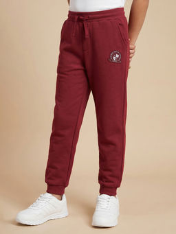 Allen Solly - Boys Maroon Solid Joggers