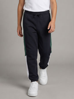 Allen Solly - Boys Navy Blue Colorblock Joggers