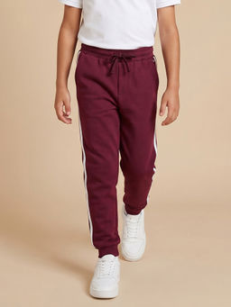 Allen Solly - Boys Maroon Solid Joggers