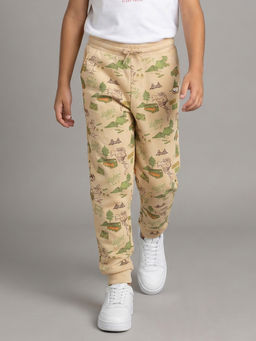 Allen Solly - Boys Beige Printed Joggers