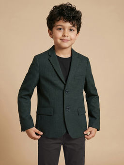 Allen Solly - Boys Green Textured Blazer