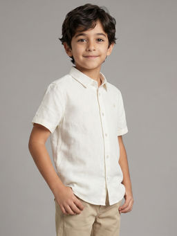 Allen Solly - Boys Yellow Solid Casual Shirt