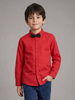 Allen Solly - Red Solid Full Sleeves Party Shirt