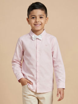 Allen Solly - Pink Solid Full Sleeves Party Shirt