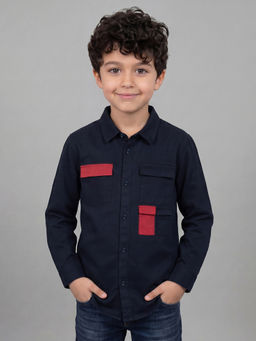 Allen Solly - Boys Navy Patterned Casual Shirt