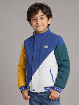 Allen Solly - Boys Blue Colorblock Jacket