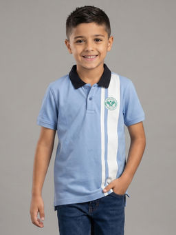 Allen Solly - Boys Light Blue Polo Neck T-Shirt