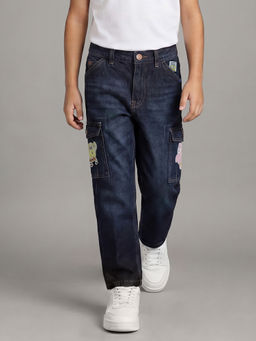 Allen Solly - Boys Navy Blue Cotton Jeans