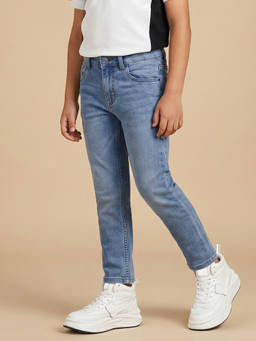 Allen Solly - Boys Light Blue Super Slim Fit Jeans