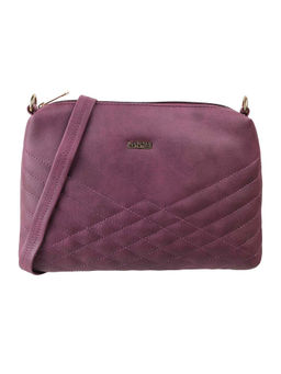 Metro - Purple Solid Leather Sling And Cross Bag
