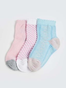 max - Girls Assorted Ankle Length Socks (Pack Of 3)