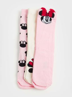 max - Girls Minnie Mouse Crew Length Socks (Pack Of 3)
