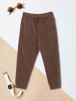 max - Boys Brown Corduroy Ribbed Joggers