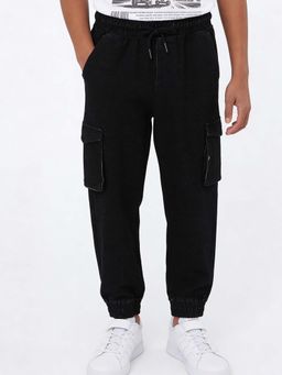 max - Boys Black Knit Cargo Joggers