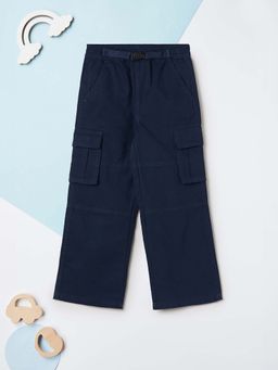max - Boys Solid Belted Cargo Trousers