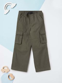max - Boys Solid Belted Cargo Trousers