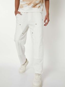 max - Boys Off White Solid Trousers
