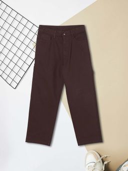 max - Boys Brown Solid Trousers