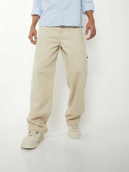 max - Boys Beige Solid Trousers
