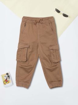 max - Boys Brown Solid Cargo Joggers