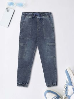 max - Boys Blue Washed Denim Joggers