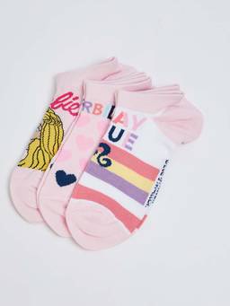 max - Girls Barbie Printed Ankle-Length Socks (Pack Of 3)