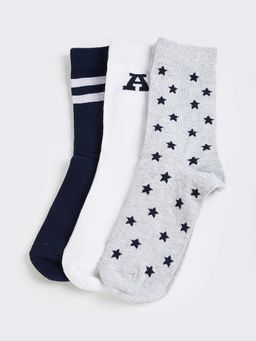 max - Boys Printed Crew Length Socks (Pack Of 3)