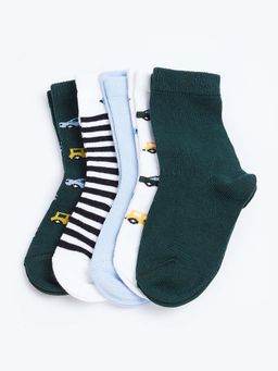 max - Boys Patterned Ankle-Length Socks (Pack Of 5)