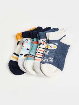 max - Boys Printed Ankle Length Socks (Pack Of 5)