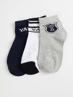 max - Boys Assorted Ankle-Length Socks (Pack Of 3)