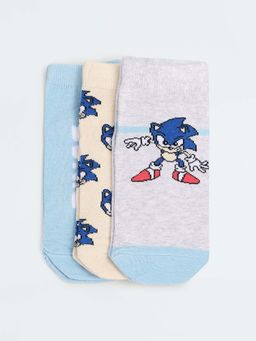 max - Boys Sonic Patterned Socks (Pack Of 3)