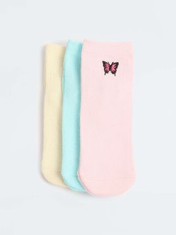 max - Girls Assorted Ankle Length Socks (Pack Of 3)