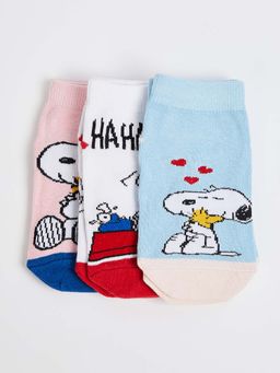 max - Girls Snoopy Patterned Socks (Pack Of 3)