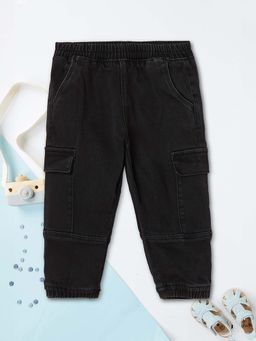 max - Boys Washed Denim Cargo Joggers